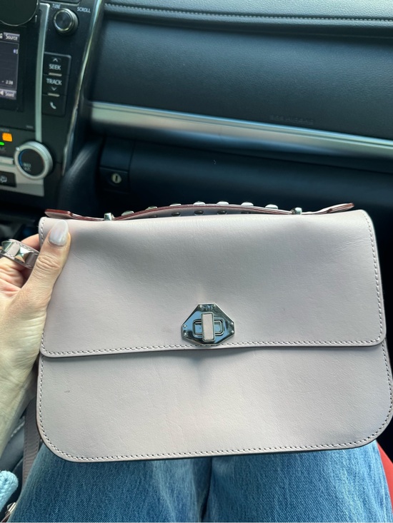 Rebecca Minkoff Handbags - Women’s Pale Pink Leather Shoulder Bag with Silver Hardware - Rebecca Minkoff